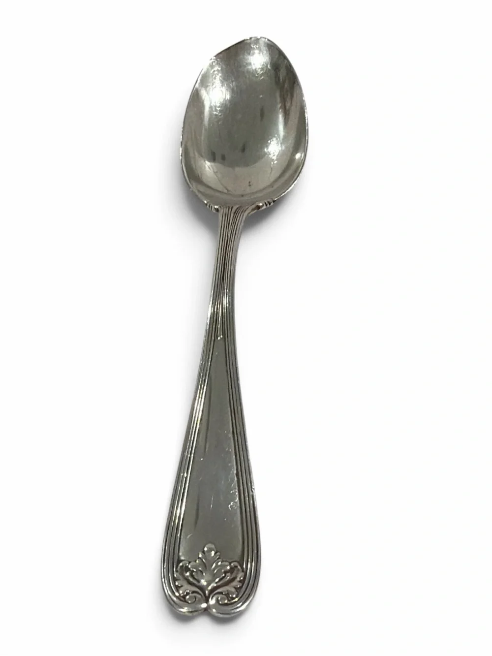 Antique Tiffany & Co Sterling Silver Shell & Thread Spoon Pat 1895 T Mark